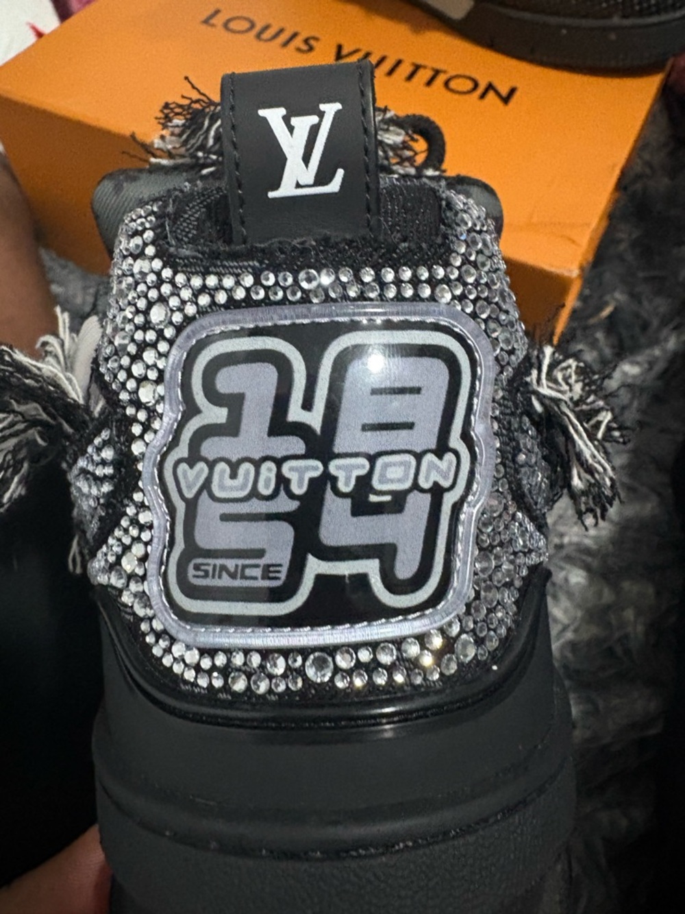 Louis Vuitton Skates Swarovski Rhinestone Black and White Mens’ Sneakers - Picture 4 of 8